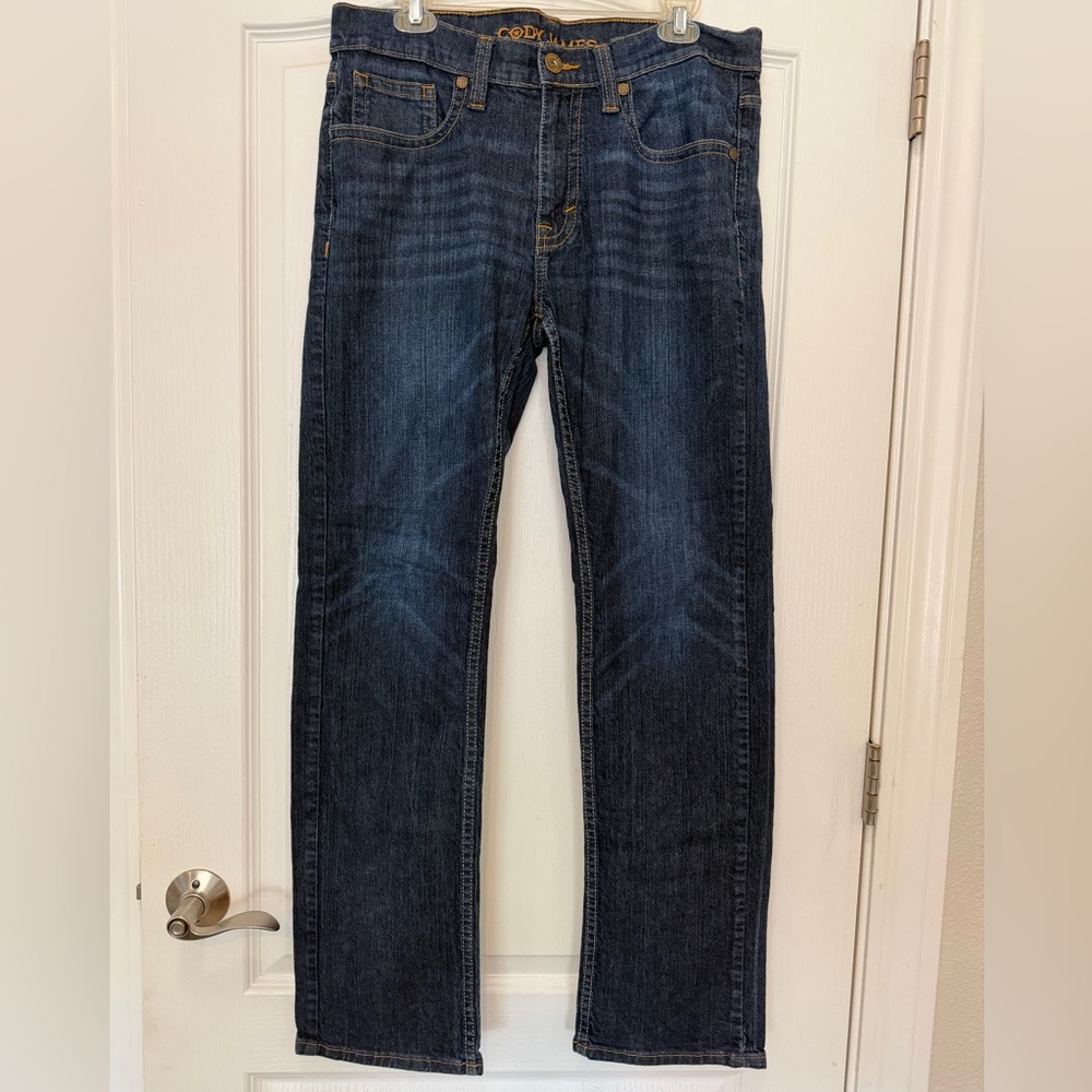 Cody James Dark Wash Western Boot Cut Jeans, Size 33x34